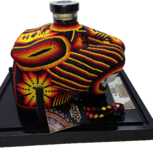 Chaquira Beaded Jaguar Anejo Tequila 750ML