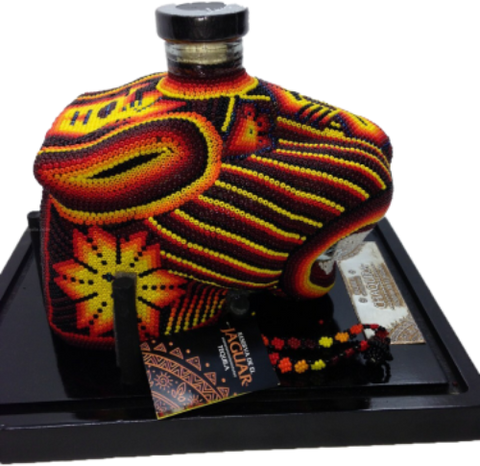 Chaquira Beaded Jaguar Anejo Tequila 750ML