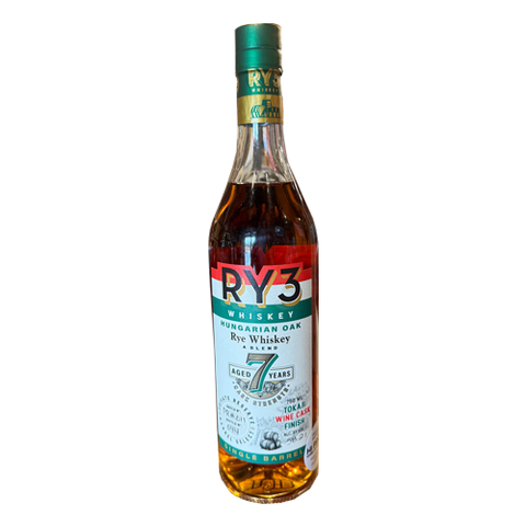 Ry3 Hungarian Oak Rye Whiskey Tokaji Wine Cask Strength 7 years old - 750ml
