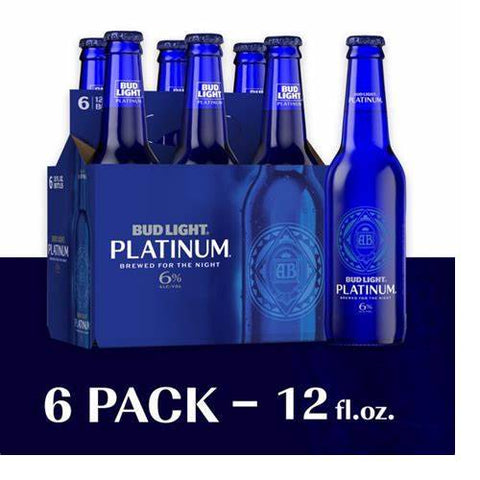 Bud Light Platinum 6 Pack, 12 FL OZ Bottles